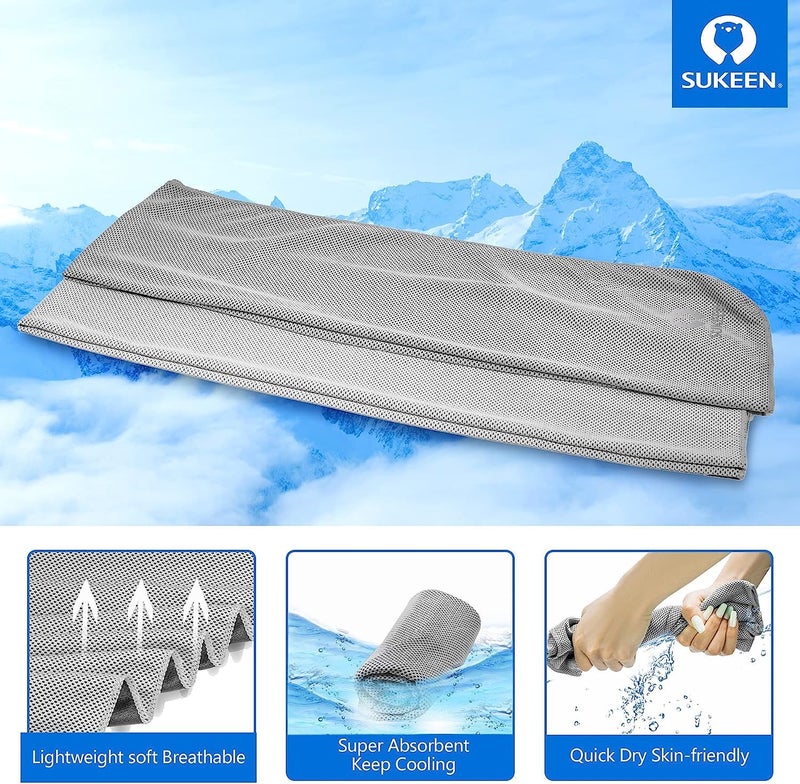 Sukeen Cooling Towel (40"x12"),Ice Towel,Soft Breathable Chilly Towel,Microfiber Towel for Yoga,Sport,Running,Gym,Workout,Camping,Fitness,Workout & More Activities - Image 2